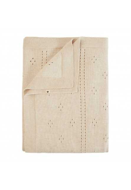 BIBS pletená dierkovaná deka z BIO bavlny (Ivory) BIBS