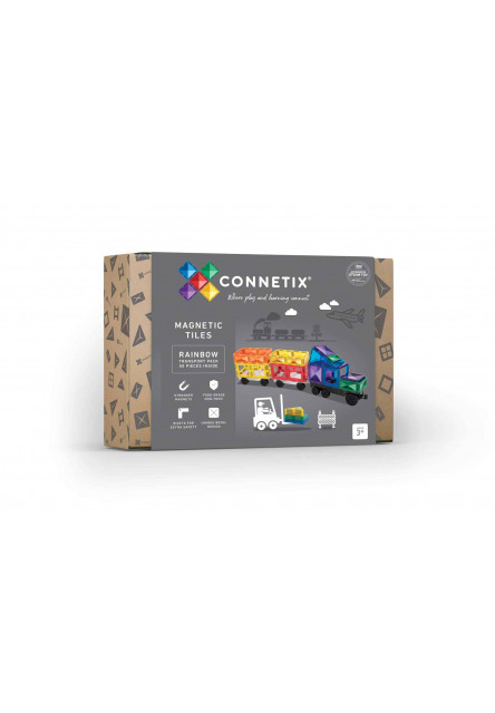 Magnetická stavebnice - Rainbow Transport 50 ks Connetix