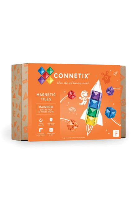 Magnetická stavebnice - Rainbow Square Pack 42 ks Connetix