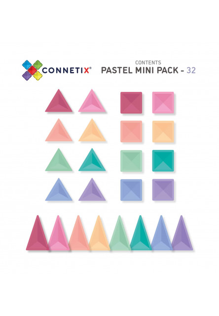 Magnetická stavebnice - Pastel Mini Pack 32 ks