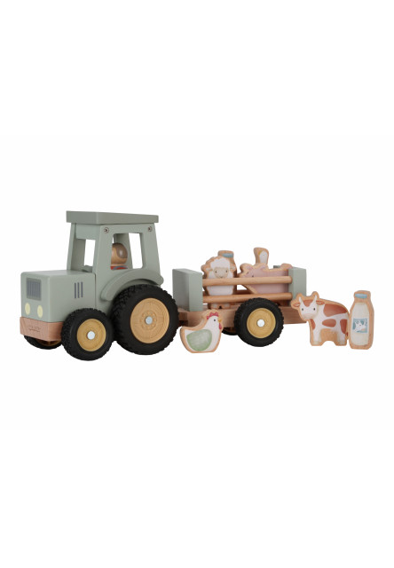 Traktor s přívěsem dřevěný Farma Little Dutch
