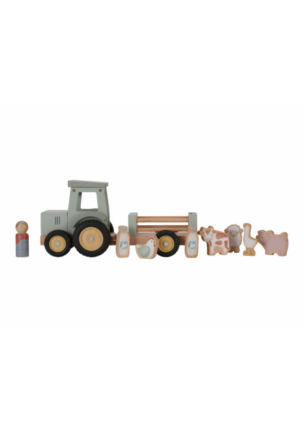 Traktor s přívěsem dřevěný Farma