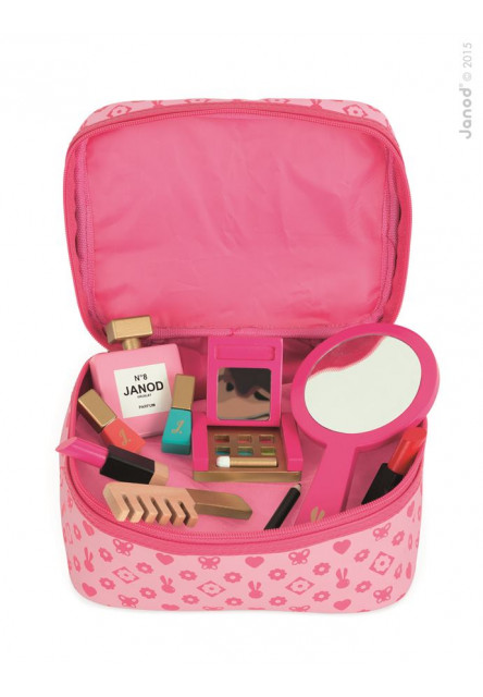 Kosmetický kufřík pro děti Little Miss s kosmetikou ze dřeva a 9 doplňky
