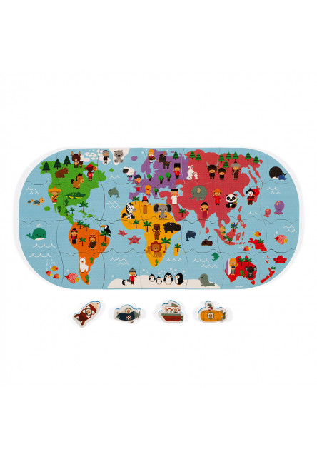 Hračka do vody puzzle Mapa světa 28 ks Janod