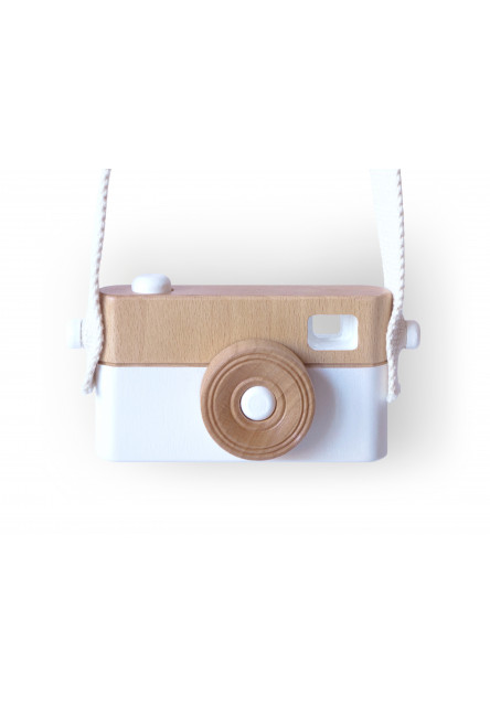 Dětský dřevěný fotoaparát PixFox bílý